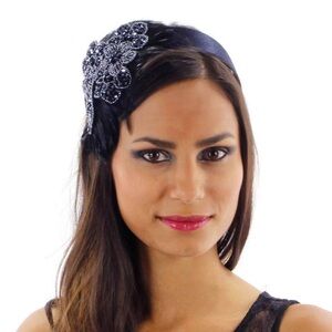 Gatsby Glamour Beaded and Feathered Headband